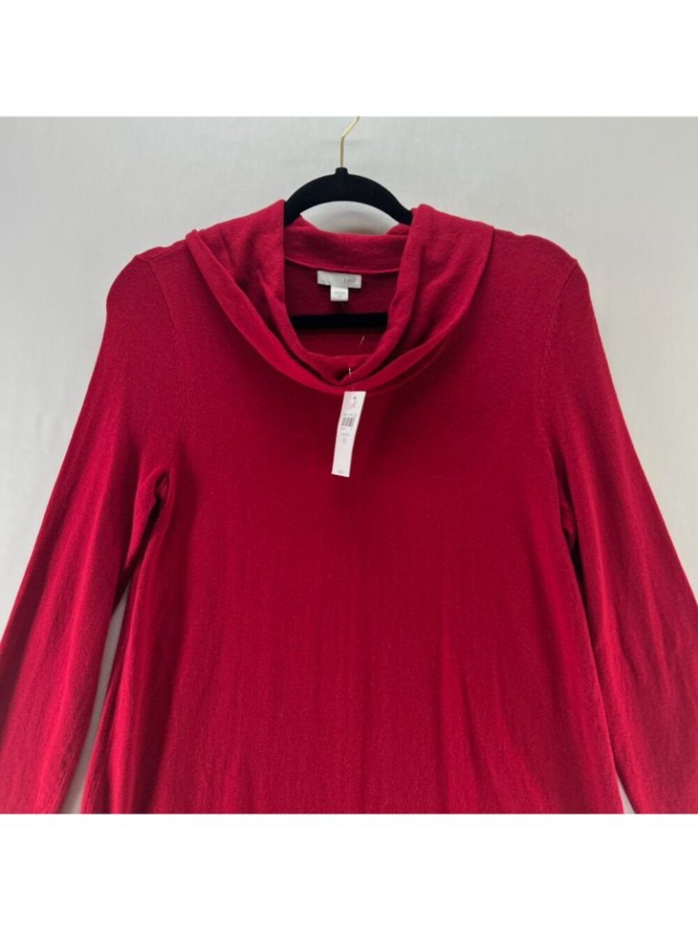 J.Jill Cowl Neck Tunic Sweater Womens XS Knit Long Sleeve Pullover High Low Red - Picture 5 of 13